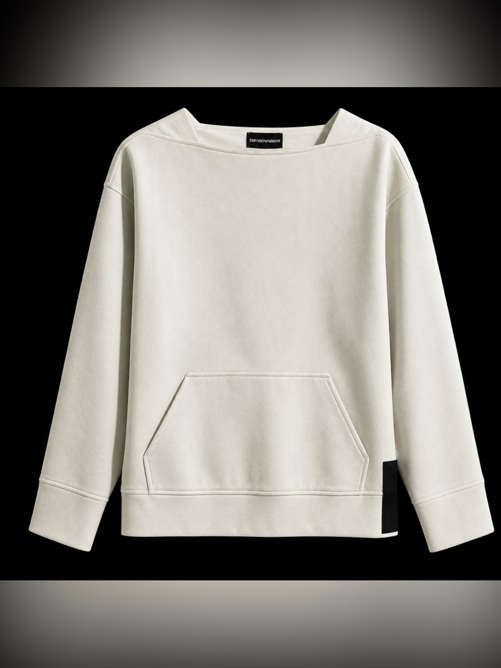 Emporio Armani block style sweatshirt, women’s size large. Off white, NWT.